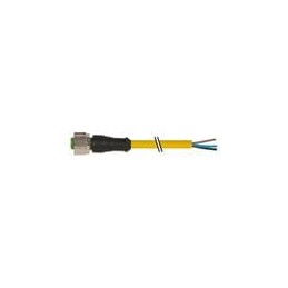 1 pcs : 7000-12181-0130500 - DIN Connectors M12 female 0 with cable, PVC 3x0.34 ye UL/CSA 5m