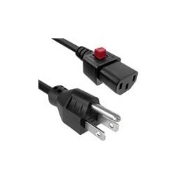 1 pcs : 512013-01 - AC Power Leads NEMA 5-15P to Q-Secure Locking IEC 60320 C13, 14AWG / 3C, SJTW, 105C, 96 inches, Black color,