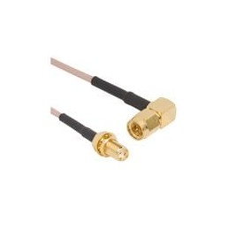 1 pcs : 135111-02-M0.25 - RF Cable Assemblies SMA BLKHD JK/SMA R/A PLG CBL 0.25MET
