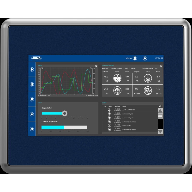 1 pcs - Jumo variTRON eX710 Series HMI Panel - 10.1 in, TFT Display, 1280 x 800pixels