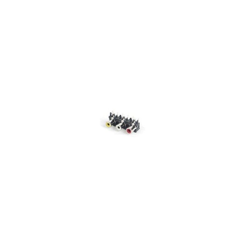 1 pcs : PJRAN3X1U03X - RCA Phono Connectors 3 POS RA PH JK R-G-B