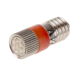 1 pcs - RS PRO Red LED Indicator Lamp, 24V ac/dc, E10 Base, 10mm Diameter, 110/105mcd
