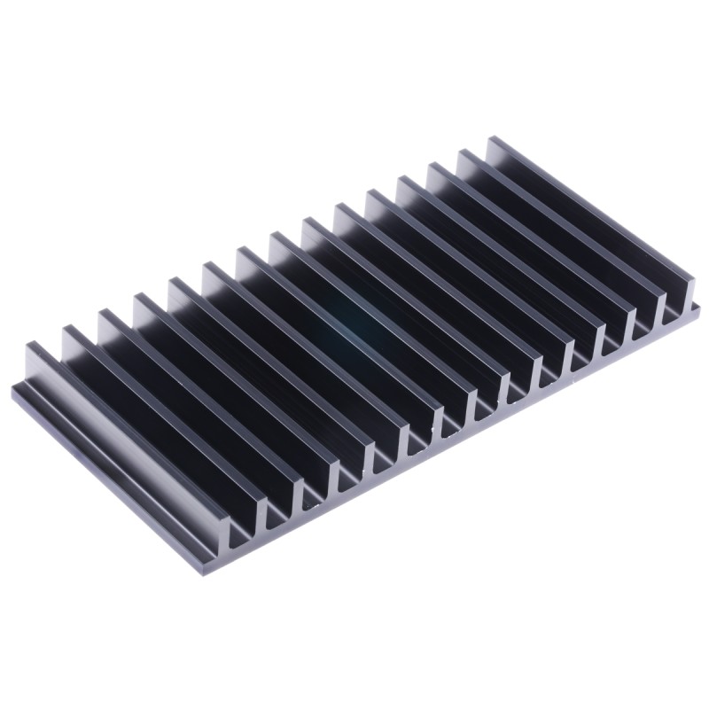 1 pcs - Heatsink, Universal 19' Alu, 2K/W, 75 x 159 x 15mm, Clamp