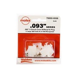 1 pcs : 76650-0058 - Pin & Socket Connectors .093 Connector Kit Pnl Mnt Plug Rec 3P