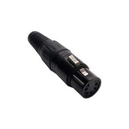 1 pcs : IO-XLR5-F-BK - XLR Connectors Professional 5-Pin XLR Receptacle, Female, Silver