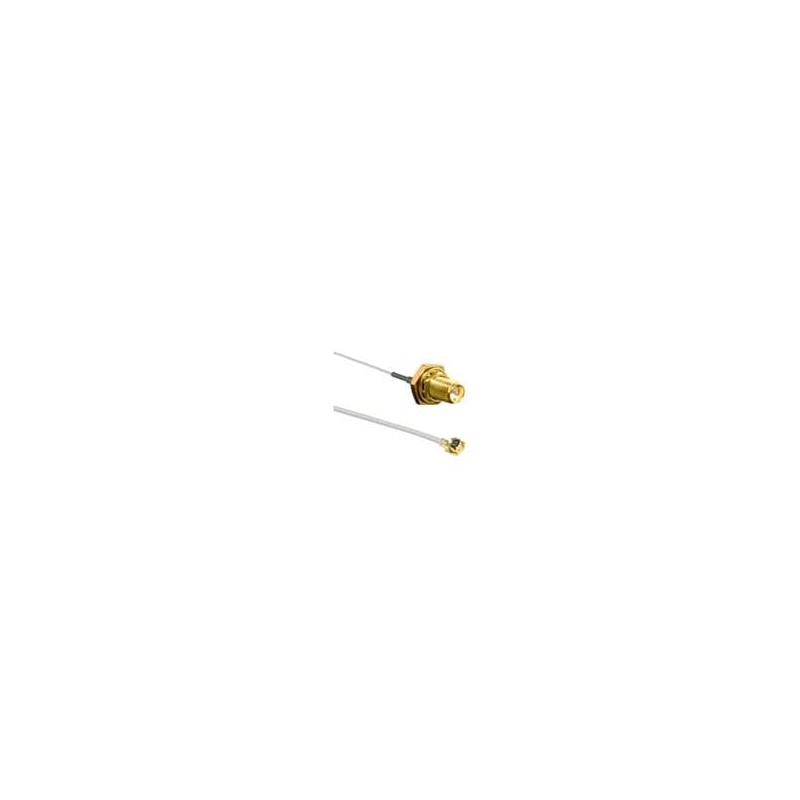 1 pcs : CSI-RGFI-300-UFFR - RF Cable Assemblies RP-SMA Gold Jack (Female) Bulkhead Internal Mount (CONREVSMA014-G-1.13) to Right