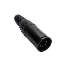 1 pcs : IO-XLR5-M-BK - XLR Connectors Professional 5-Pin XLR Plug, Male, Silver