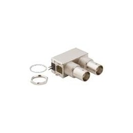 1 pcs : 031-6590 - RF Connectors / Coaxial Connectors BNC RA DBL ISO 50Ohm Backplate & HW Valox