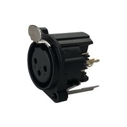 1 pcs : IO-XLR3-F-EV - XLR Connectors 3-Pin XLR, Female, Vertical, PCB Mount, Separate Ground Pin