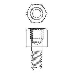 1 pcs : JSX-1055 - D-Sub Tools & Hardware JACK SCREW 4-40 W/5.5MM THREAD