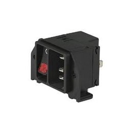 1 pcs : DC21.0023.1111 - AC Power Entry Modules Red ill 2-Pole 10A w/ switch