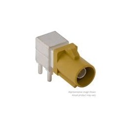 1 pcs : 2FA1-NDRP-PCB-6 - RF Connectors / Coaxial Connectors FAKRA GEN 2 PCB Through Hole Right Angle Plug 50 Ohm D Key Code