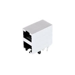 1 pcs : CRJ035-3-TH - Modular Connectors / Ethernet Connectors RJ jack, 2x1 port, 8P8C, 30u, shielded