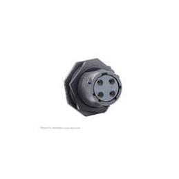 1 pcs : UTSX712E4S - Standard Circular Connector Jam nut receptacle, without backshell, with 4 female solder contacts, IP68/69K 
