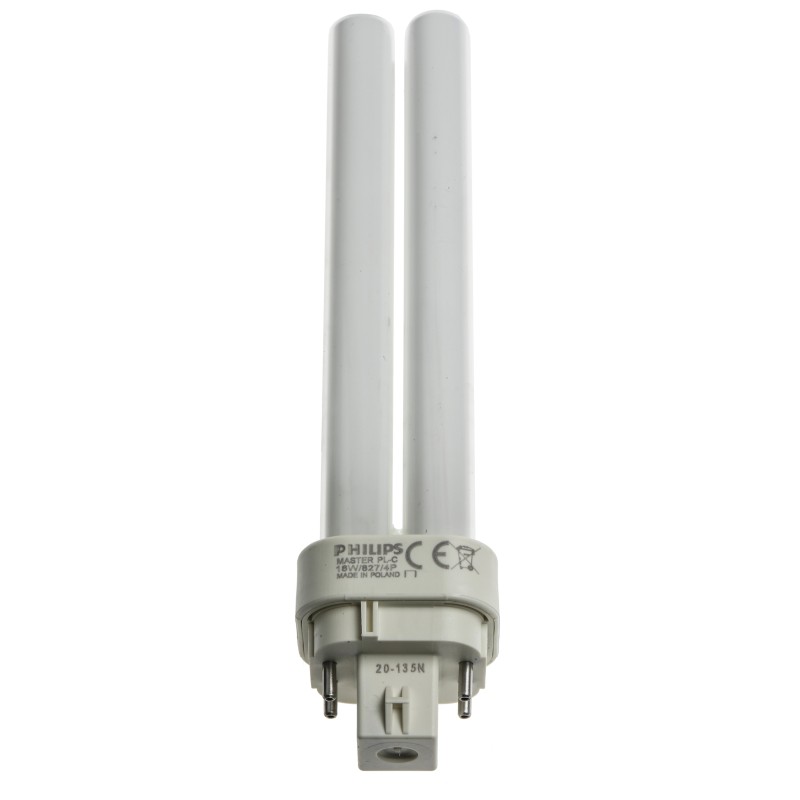 1 pcs - G24q-2 2D Shape CFL Bulb, 18 W, 2700K, Warm White Colour Tone