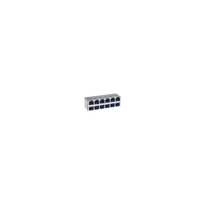 1 pcs : SS-73100-082 - Modular Connectors / Ethernet Connectors 2x1 High Temp RJ45 StackJack