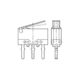 1 pcs : AV4424 - Basic / Snap Action Switches SPDT 0.5A, Hinge Lever, PCB