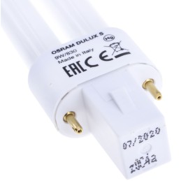 1 pcs - G23 DULUX Quad Tube Shape CFL Bulb, 9 W, 3000K, Warm White Colour Tone