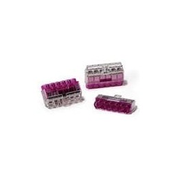 1 pcs : 148-90052 - Terminals HelaCon Plus Mini, Push-In Style Wire Connector, Double Spring, 6-Port, (PC), Violet, 250/pkg