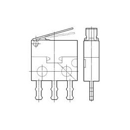 1 pcs : AV402461 - Basic / Snap Action Switches SPDT 0.1A, Hinge Lever, Solder