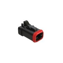 1 pcs : AT06-4S-MM01BLK - Automotive Connectors 4 Pin Plug w/End Cap & Red. Dia. Seal BLK