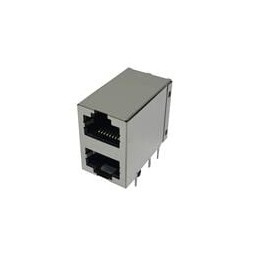 1 pcs : A00-216-272-450 - Modular Connectors / Ethernet Connectors 2 PORT RT ANGLE DUAL ROW GOLD FLASH