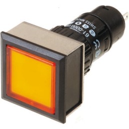 1 pcs - EAO, 61, Panel Mount Yellow LED Pilot Light, IP65, Square