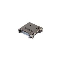 1 pcs : MSD4-3-A - Memory Card Connectors 19 Positions, Push In, Auto Eject Out, SMT, 3.7 mm Height Above Board, 3u'