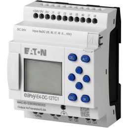 1 pcs - Eaton EasyE4 Series Logic Module, 24 V dc Supply, Transistor Output, 4 (Analogue), 8 (Digital)-Input, Analogue, Digital