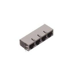 1 pcs : GSGX-NS7-488-457 - Modular Connectors / Ethernet Connectors 4 PORT R/A 8P8C SHLD 4.57 SPACE BLK