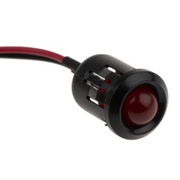 1 pcs - RS PRO Red Panel Mount Indicator, 24V dc, 12mm Mounting Hole Size, Lead Wires Termination