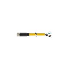 1 pcs : 7000-08061-0110500 - DIN Connectors M8 female 0 with cable, PVC 4x0.25 ye UL/CSA 5m