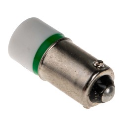 1 pcs - RS PRO Green LED Indicator Lamp, 24V ac/dc, BA9s Base, 10mm Diameter, 1610mcd