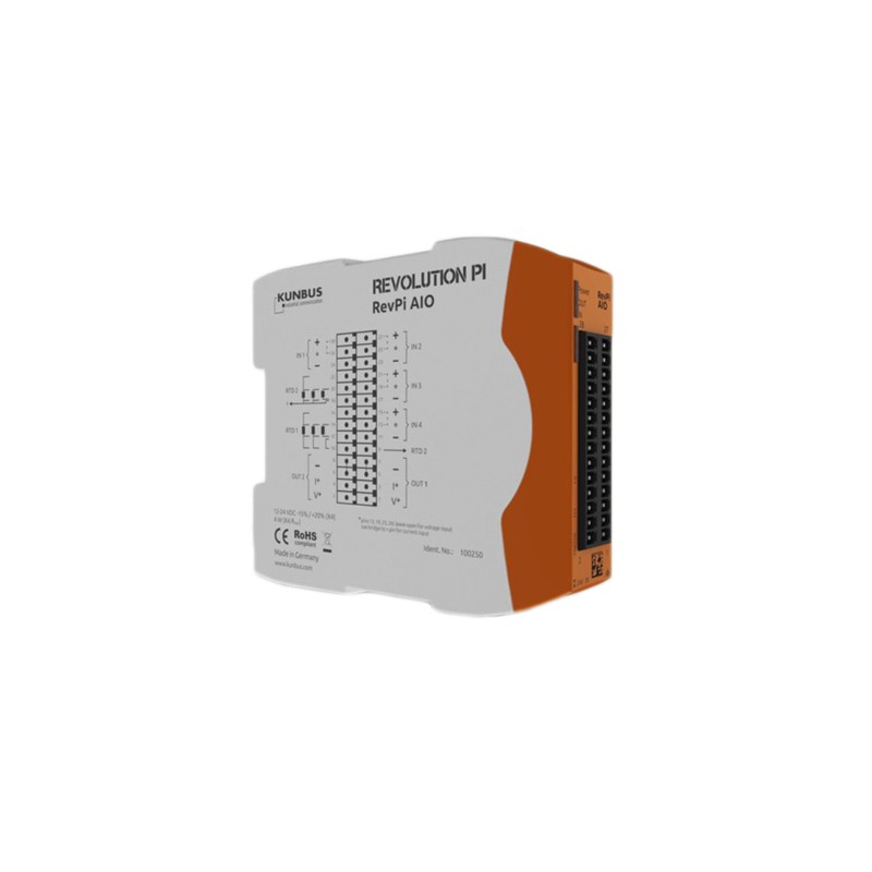 1 pcs - Revolution PI RevPI AIO analog Series PLC I/O Module for Use with Revolution Pi Connect, Revolution Pi Core, 0...5 V,