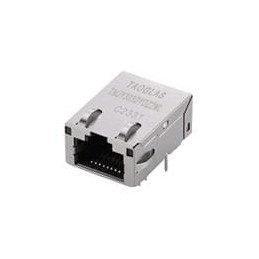 1 pcs : TMJY303DYDZ2NL - Modular Connectors / Ethernet Connectors RJ45 ICM, 1G Base-T, 1x1, Tab Up, Low profile, 12 pin THT, T+3