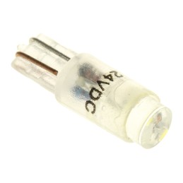 1 pcs - RS PRO White LED Indicator Lamp, 24V ac/dc, Wedge Base, 5.75mm Diameter, 900mcd