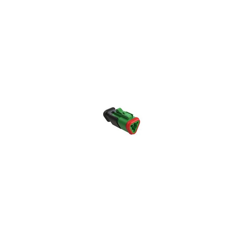 1 pcs : AT06-3S-SR02GRN - Automotive Connectors 3 Position, Plug, Socket, SR02 Strain Relief (Reduced Diameter Seal), Green Body