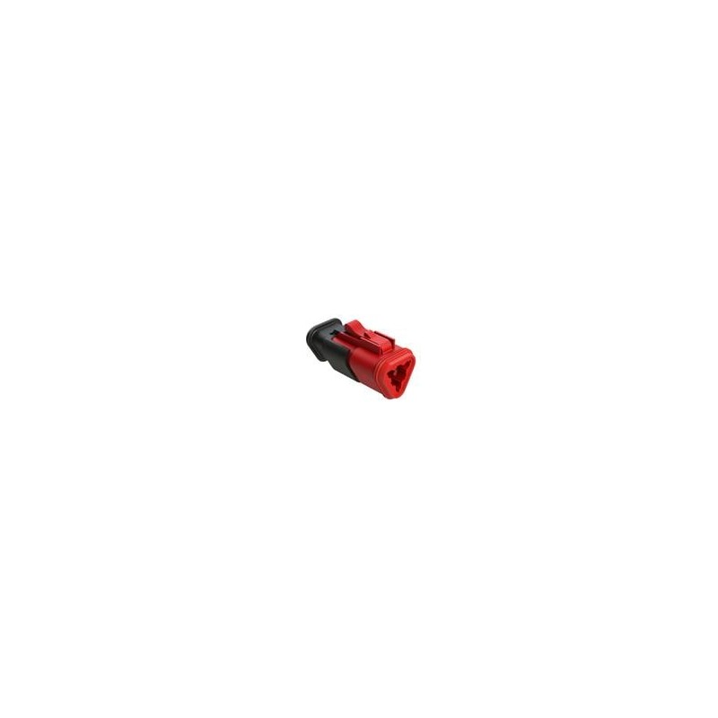 1 pcs : AT06-3S-SR02RED - Automotive Connectors 3 Position, Plug, Socket, SR02 Strain Relief (Reduced Diameter Seal), Red Body