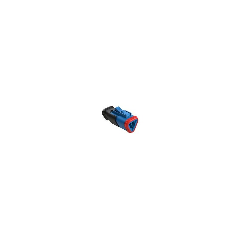 1 pcs : AT06-3S-SR01BLU - Automotive Connectors 3 Position, Plug, Socket, SR01 Strain Relief (Standard Seal), Blue Body
