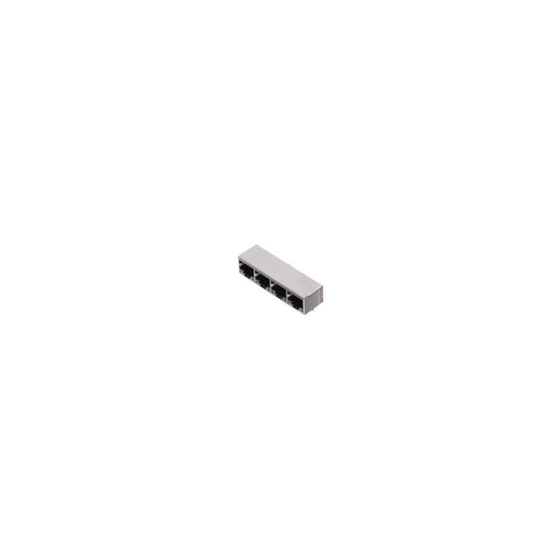 1 pcs : E5J88-032-01-L - Modular Connectors / Ethernet Connectors 8P8C Jack 1x4-Port w/o LEDs 1.5A 125V