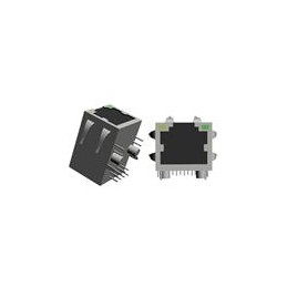 1 pcs : ARJE-0041 - Modular Connectors / Ethernet Connectors PIH REFLOW 1PORT 100BASE-T W/MAG