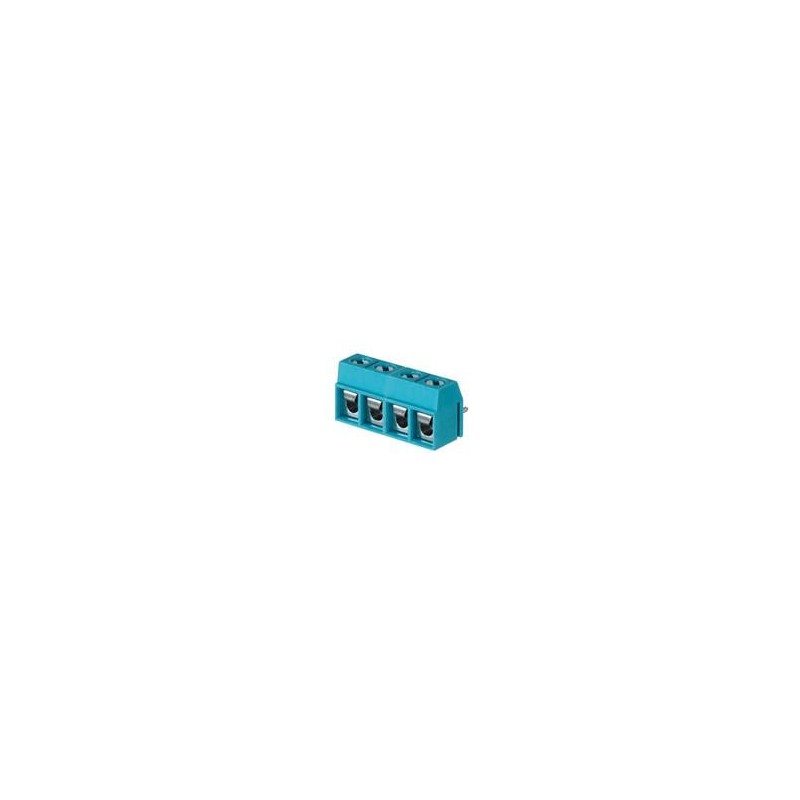 1 pcs : TB002V-500-04BE - Fixed Terminal Blocks Terminal block, screw type, 5.00 , vertical, 4 poles, CUI Blue, slotted screw, P
