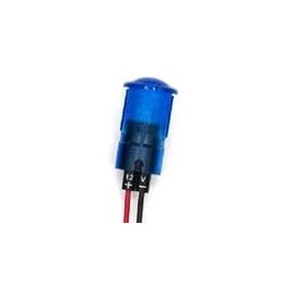 1 pcs : 654-1403-103F - LED Panel Mount Indicators 0.5in FLT SNAP BL 12VDC W/LEADS