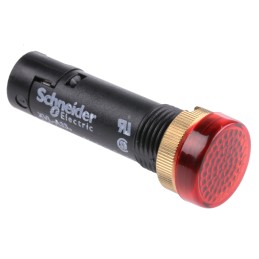 1 pcs - Schneider Electric, Panel Mount Red LED Pilot Light, 12mm Cutout, IP40, IP65, 24V dc