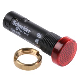 1 pcs - Schneider Electric, Panel Mount Red LED Pilot Light, 12mm Cutout, IP40, IP65, 24V dc