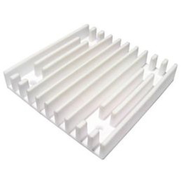 1 pcs - Heatsink, Universal Square Ceramic, 4 °C/W @ 400 lfm, 7.2 °C/W @ 100 lfm, 75 x 75 x 6mm, Adhesive, Screw