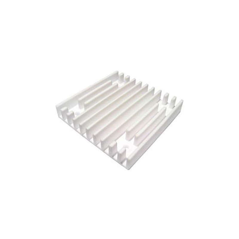 1 pcs - Heatsink, Universal Square Ceramic, 4 °C/W @ 400 lfm, 7.2 °C/W @ 100 lfm, 75 x 75 x 6mm, Adhesive, Screw
