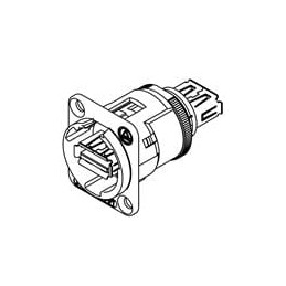 1 pcs : EHUSBAAX - USB Connectors USB A to USB A Feedthrgh Ni Finish