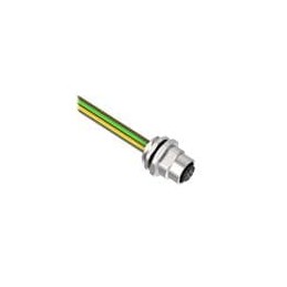 1 pcs : BR-M12F8R9-0.5 - Sensor Cables / Actuator Cables Receptacle, 8-pin Female, 8x24 PVC, 0.5 m Length, Rear mount PG9 w/Lock