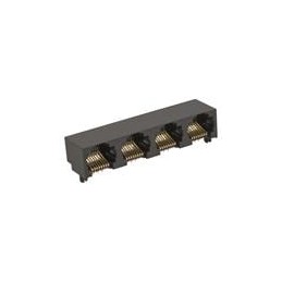 1 pcs : 44248-0058 - Modular Connectors / Ethernet Connectors 8/8 4 PORT MOD JACK R/A LO PRO INVERTED
